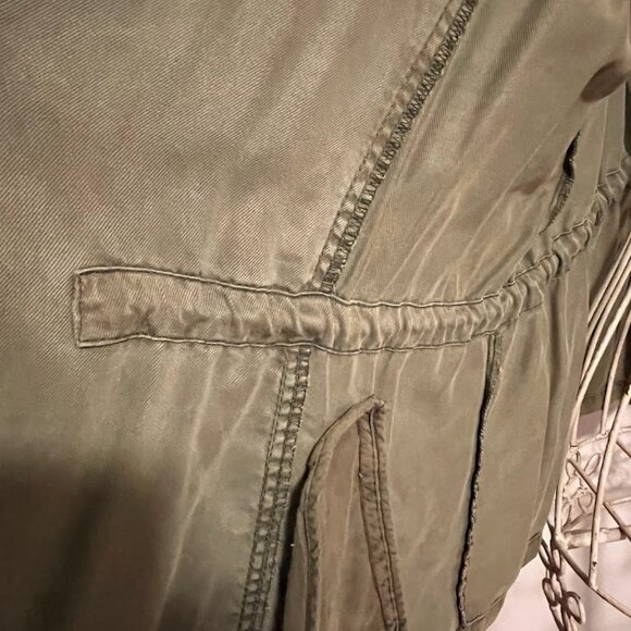 Olive Green Drape-Front Spring Jacket - Picture 4 of 5